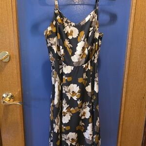 Old Navy Floral Midi Dress - Black, White, Brown